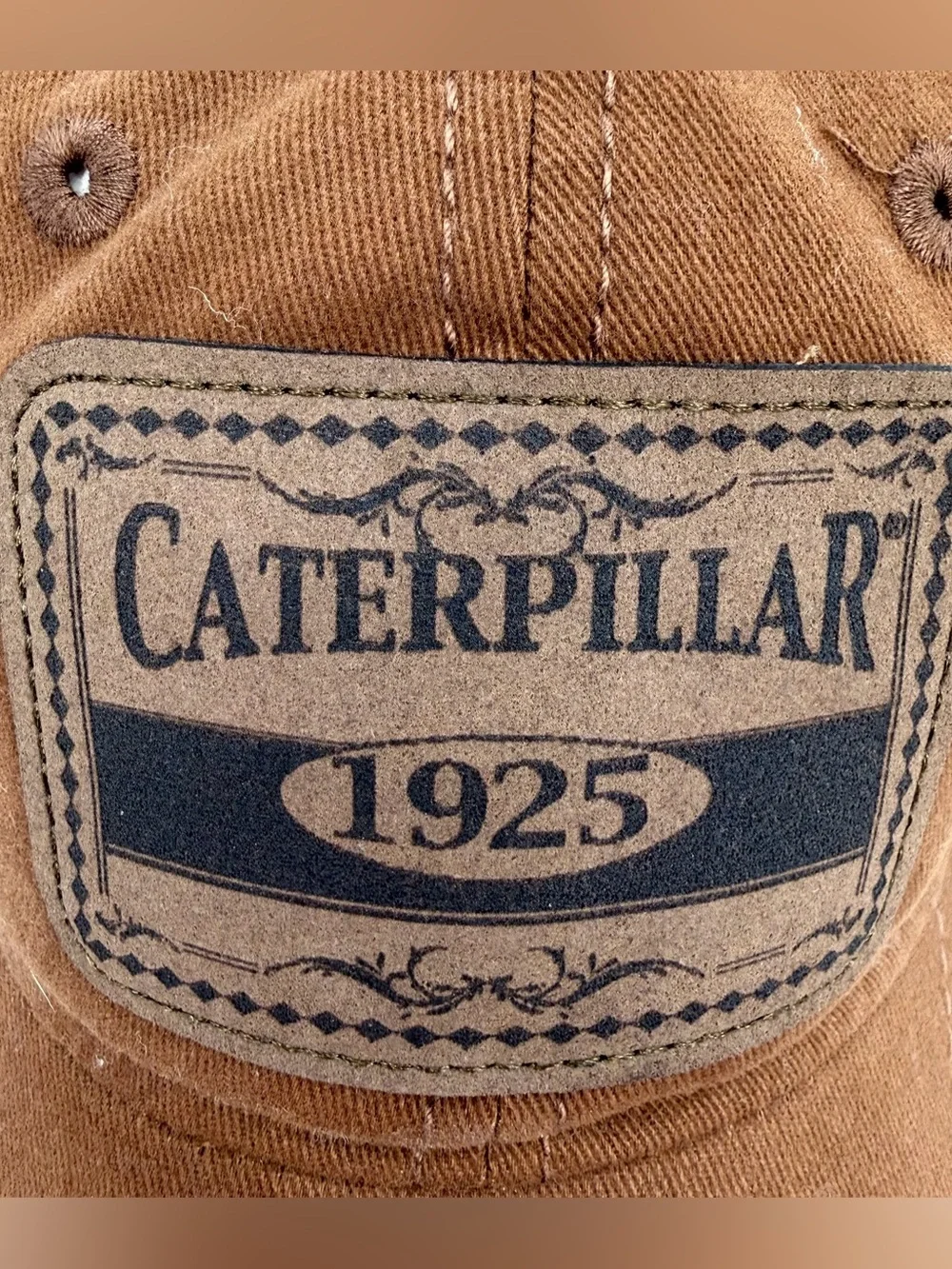 Caterpillar CAT Hat 1925 Patch Cap Brown Baseball Cap Cotton Adjustable Strap